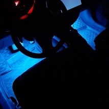 フロアライト 18LED フットライト 足元 車内 照明 インテリア イルミネーション 装飾 ルームランプ USB給電 12V 24V ブルー 青 汎用_画像9