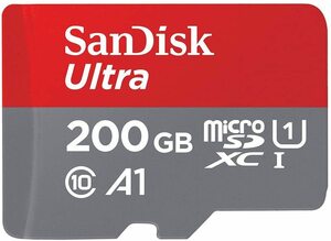 未使用品　Sandisk Ultra 200GB microSDXC　マイクロSD　付属品：アダプター サンディスク ウルトラ