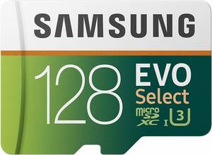 未使用品　Samsung EVO Select 128GB microSDXC　マイクロSD　付属品：アダプター サムスン　エヴォセレクト