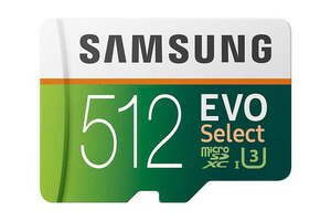 未使用品　Samsung EVO Select 512GB microSDXC　マイクロSD　付属品：アダプター サムスン　エヴォセレクト