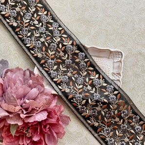 no.91 黒 インド刺繍リボン