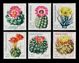 ee40y5-7g　東ドイツ1983年　サボテン・植物・6枚完　　MNH/A