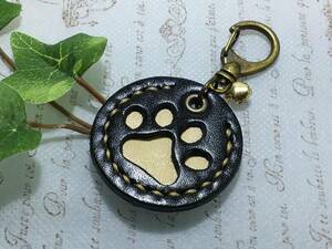  cow leather hand .. pad key holder B black 