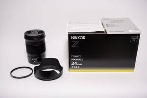 【中古良品】NIKKOR Z 24mm f/1.8 S　※外箱、説明書、保証書、レンズカバー、リアキャップ、レンズフード付属。おまけ有。
