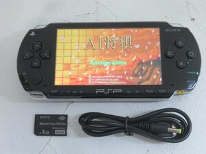 ソフト/メモリーカード4GB付き★SONY PSP1000 ゲーム機器 ブラック Ver.6.36 AI 将棋 ソニー バッテリー付 保証シールあり 動作品 88472★