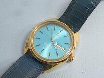 ★OMEGA Seamaster 腕時計 ブルー 自動巻き デイデイト オートマチック アナログ オメガ シーマスター 動作品 88586★！！_画像1