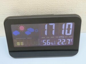 ◆デジタル時計 置き時計 デジタル 温度計 湿度計 アダプター/電池付き 動作品 88662◆！！