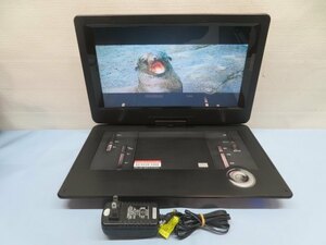 ◎PDVD ST-140N ポータブルDVDプレイヤー 14インチ ブラック アダプター付き 難あり USED 89218◎！！