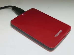 1.0TB★TOSHIBA HD-PD10TR ポータブルHDD レッド 外付け 東芝 ハードディスク PC用品 USED 89451★！！