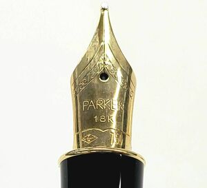 D336-W12-134★PARKER パーカー 万年筆 ペン先18K Mサイズ ブラック×ブルー マーブル柄 文房具 筆記用具 事務用品④