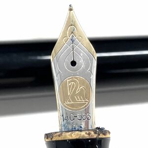 E008-I55-373 ★ PELIKAN ペリカン 万年筆 W.-GERMANY 14C-585 刻印 ブラックｘゴールド 文房具 筆記用具 ①