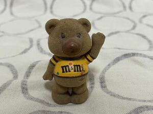  б/у m&m's Bear flocky фигурка желтый античный кукла медведь царапина есть 