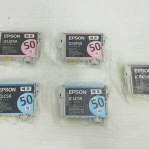 ▼【未使用】EPSON 純正 インクカートリッジ ICBK50 ICLC50 ICLM50 ブラック ライトシアン ライトマゼンタ 風船 期限不明【H23122114】の画像1