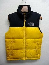 THE NORTH FACE ノースフェイス ヌプシ ダウン ベスト 700FP メンズ XSサイズ 正規品 イエロー D5362_画像1