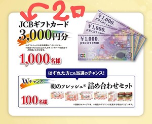 懸賞応募 伊藤ハム 朝のフレッシュ大感謝祭キャンペーン JCBギフトカード3,000円分が1,000名様に当たる!? 応募点数1点 x2枚(2口分) ②