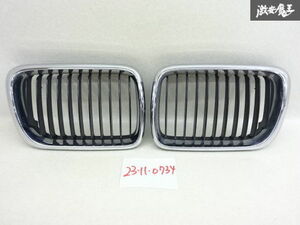 BMW 純正 E36 318is フロントグリル キドニーグリル 左右セット 左ハンドル 51138185801 51138185802 メッキ 黒系 割れ無し 即納 棚4-2