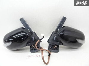 【保証付 動作OK 点灯OK】 スバル 純正 RN1 RN2 ステラ ドアミラー 電動格納 9ピン 左右セット MITSUBA VB10 黒系メタリック 棚13-2