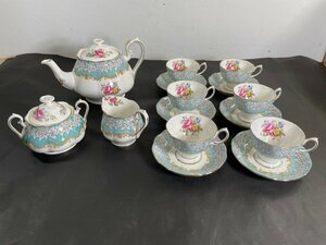 【中古品】Royal Albert ロイヤルアルバート Enchantment ティーセット カップ&ソーサー シュガーポット ミルクピッチャー 英国製