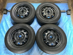 激安即決！タイヤ＋ホイール！スズキ純正鉄ホイール 14-4.5J 4H/100 + 165/70R14 中古4本 Kei/スイフト/ソリオ等！HM000822