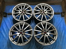 激安即決!歪み点検済!ホイール！スバル純正 STI（ENKEI製）18-7.5J 5H/PCD100 ET+55 中古4本 レガシィ/インプレッサ/BRZ等！HM000834_画像1