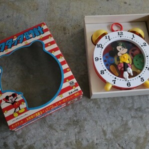 70's エポック ヴィンテージ チックタック時計 ミッキーマウス ゼンマイ式クロックおもちゃ 玩具 ディズニー 昭和レトロ 取説 箱ビンテージの画像4