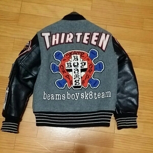 【BEAMS BOY】★スケート★袖レザースタジャン　ビームス