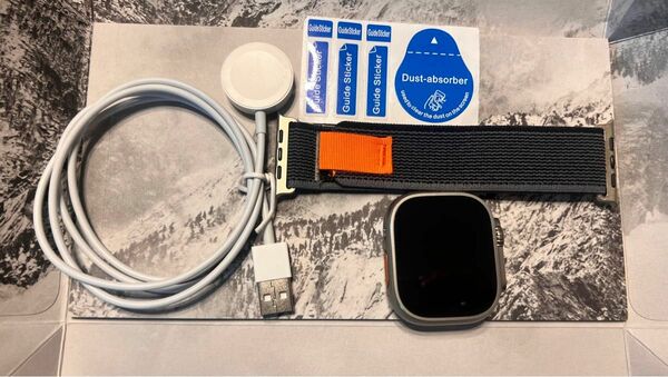 美品　保証付電池100% Apple Watch Ultra 49mm GPS+Cellular チタニウム 32GB 新品バンド