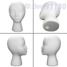 Ds2130: 新品 マネキン ヘッド 女性 頭部 軽量 ディスプレイ モデル スタンド ホワイト サングラス 眼鏡 帽子 キャップ 顔 陳列 商品_画像5