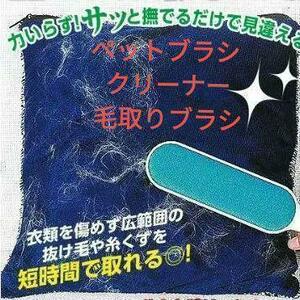 ペットブラシ クリーナー 毛取りブラシ 2本セット ブルー 掃除用品　犬　ねこ