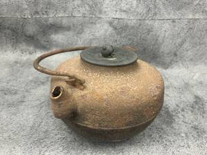 【 鉄瓶 急須 茶道具 】煎茶道具 湯釜 工芸品 金属工芸 アンティーク 骨董 つまみ等折れ有