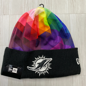 USA正規品 NEWERA ニューエラ NFL 限定 Crucia lCatch クルーシャル キャッチ Dolphins マイアミ ドルフィンズ Prism ニット帽 ビーニー