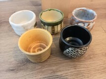 ぐい呑 秀泉陶苑 美濃焼 手造り 酒器 5客セット 保管 中古 現状品 k648_画像2