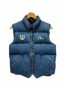 YAMANE (yamane) EVISU ( Evisu ) Denim down vest Zip up gold duck me embroidery Denim duck me embroidery 38 indigo b lumen z/028