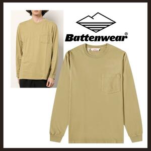 ○★新品 未使用 Battenwear ロングスリーブポケットT 定番長袖ポケT カーキ Lサイズ○●