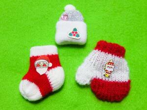 [* Christmas knitted charm 3 piece *]B82* with translation * hat socks gloves sun ta. tree decoration u Eddie ng gift wrapping decoration 