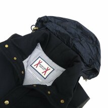 美品 モンクレール ガムブルーGILET ロゴワッペン ウール 切替 異素材MIX レザーパイピング ジップアップ ダウンベスト ジャケット 46105_画像3