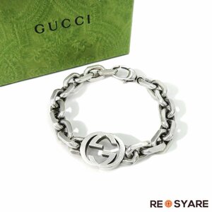  хорошая вещь GUCCI Gucci Inter locking G серебряный 925 sterling серебряная цепь браслет с коробкой 46166