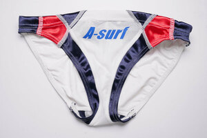 A-SURF/SURF BLADE 競パン 透け競パン ホワイト×ネイビー×レッド Sサイズ RQ-632型 検索／競パン arena mizuno SPEEDO AQUX