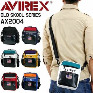 迅速配送 ショルダーバッグ 縦型 AVIREX アヴィレックス オールドスクール 撥水加工 AX2004 2WAYバッグ アビレックス クロ