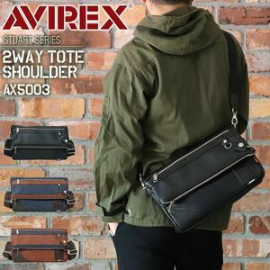 アビレックス ショルダーバッグ メンズ 2WAY トートバッグ AVIREX 斜めがけ 斜めがけバッグ ワンショルダーバッグ AX 5003 ネイビー