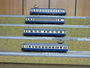 ★鉄道コレクション 飯田線 流電4両セット N/動力化済み BMTNカプラー付 中古美品　クモハ52×2両 サハ48 サハ75