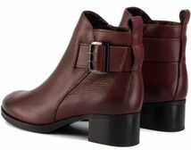 送料無料 Clarks 23.5cm ブーツ レザー バーガンディ エンジニア ヒール サイドゴア ヒール ゴア ブーティー パンプス スニーカー AAA203_画像3