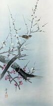 ［真作］小川香月 作「梅香清囀」絹本 花鳥図 鳥獣 日本画 絵画 日本美術 掛軸 Ｐ122013_画像6