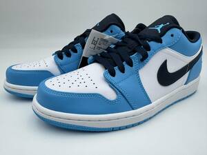 新品未使用！元箱付き!!　ナイキ NIKE　AIR JORDAN 1 LOW　553558 144　ホワイト/水色 US 7.5 25.5cm