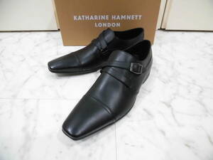 【新品未使用品箱付】KATHARINE HAMNETT LONDON キャサリン ハムネット ロンドン ビジネスシューズ 26.5㎝ レザーシューズ 革靴 3998 BLACK