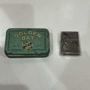 ◯激レア 保管品 ZIPPO ジッポ オイルライター ゴールデンバット 缶ケース付き タバコ 着火未確認◯