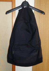 廃盤 COMOLI コモリ ナイロンxスエードレザー Day Pack デイパック リュック 黒ブラック 底革 牛床革 日本製 ririジッパー バックパック 鞄