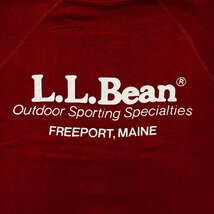 LLBean　エルエルビーン　MADE IN USA/米国製　ロゴ プリント　ラグラン スリーブ トレーナー　レッド/赤　SMALL_画像3