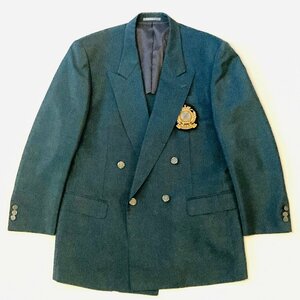 LANVIN　ランバン　金属釦　WOOL ウール 100%　テーラード ジャケット　グリーン/緑系　R52-47　3107　OLIMPIC COUNTRY CLUB