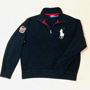 Polo by Ralph Lauren　ラルフローレン　ビッグポニー 刺繍　ハーフジップ トレーナー　ブラック/黒　M